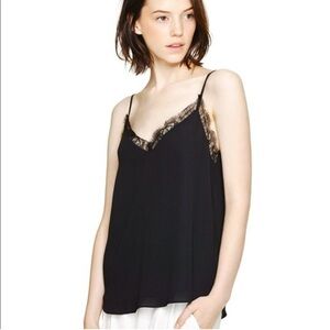 Aritzia Babaton Black Everly Lace Trim Camisole
